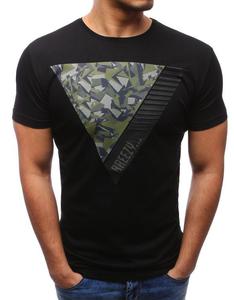 T-shirt mski z nadrukiem czarny (rx1947) - Czarny - 2847481270