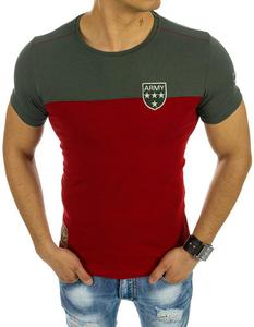 T-shirt mski zielono-bordowy (rx2068) - Bordowy