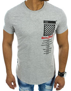 T-shirt mski z nadrukiem szary (rx2091) - Szary - 2848435544