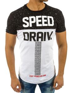 T-shirt mski z nadrukiem czarny (rx2196) - Czarny - 2849183134