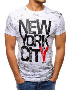 T-shirt mski z nadrukiem biay (rx2234) - Biay - 2849183169