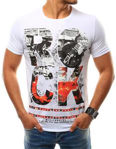 T-shirt mski z nadrukiem biay (rx2522) - 2851163831