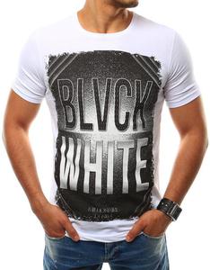 T-shirt mski z nadrukiem biay (rx2529) - Biay - 2851163838