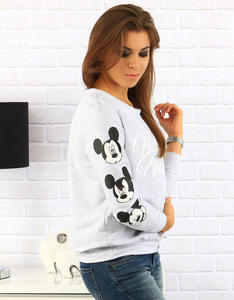 Bluza z nadrukiem Mickey szara (by0106) - Szary - 2857439233