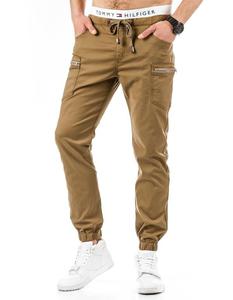 Spodnie mskie jogger chino brzowe (ux0650) - Beowy - 2823373199