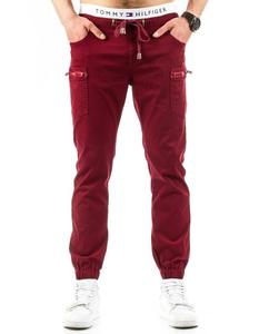 Spodnie mskie jogger chino bordowe (ux0653) - Bordowy - 2823373202