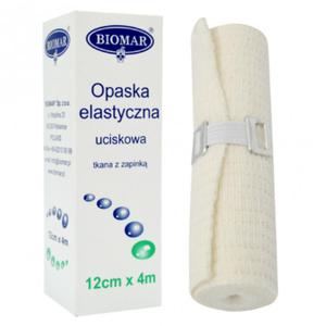 BIOMAR Opaska elastyczna uciskowa z zapink 12cm x 4m Opaska elastyczna uciskowa z zapink - 2872954509