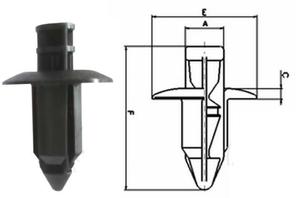 TOURMAX koek montaowy spinka do owiewek motocyklowych 1szt. GBOKO 12,2MM, GR. 7,8MM, SZER....