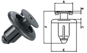 TOURMAX koek montaowy spinka do owiewek motocyklowych 1szt. GBOKO 7,9MM, GR. 6,0MM, SZER. GWKI 18,0MM, D. CAK. 18,7MM TOURMAX koek koki spinki do owiewek sklep motocyklowy MOTORUS.PL - 2864624704