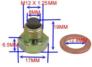 JMP M12x1,25 magnetyczna ruba spustu oleju z uszczelk miedzian JMP M12x1,25 magnetyczna ruba spustu oleju z uszczelk miedzian MOTORUS.PL - 2871636560