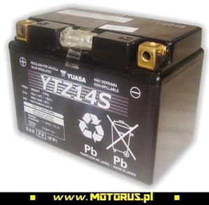 YUASA YTZ14S akumulator 12V 11,8Ah 230A L+ motocyklowy ZALANY bezobsugowy YUASA akumultor motocyklowy SUPER CENA sklep motocyklowy MOTORUS.PL - 2822435031