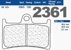 CL Brakes 2361A3+ motocyklowe klocki hamulcowe Przd YAMAHA FZ6/ABS 07-09, FZS600 98-03m MT07 14-, Tracer 700 16-, MT09 Tracer 15- CL Brakes 2361A3+ motocyklowe klocki hamulcowe Przd YAMAHA FZ6/ABS 07-09, FZS600 98-03m MT07 14-, Tracer 700 16-, MT09 Tracer 15- MOTORUS.PL - 2822435370