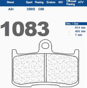 CL Brakes 1083XBK5 motocyklowe klocki hamulcowe na 1 tarcz PRZD KAWASAKI Z800 13-16, Z900 17-, Z1000 03-06, TRIUMPH 1050 Tiger 07-11, INDIAN, VICTORY CL Brakes 1083XBK5 motocyklowe klocki hamulcowe na 1 tarcz PRZD KAWASAKI Z800 13-16, Z900 17-, Z1000 03-06, TRIUMPH 1050 Tiger 07-11, INDIAN, VICTORY MOTORUS.PL - 2822435490