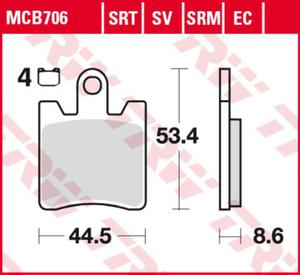 TRW LUCAS MCB706SRM motocyklowe klocki hamulcowe 4szt. YAMAHA FJR1300 06- , TRIUMPH Trophy SE ABS 13-17 TRW LUCAS motocyklowe tarcze sprzga klocki SUPER CENY sklep motocyklowy MOTORUS.PL - 2822435960