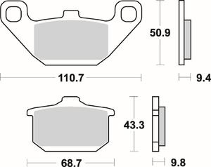 SBS 557 HS motocyklowe klocki hamulcowe komplet na 1 tarcz SBS motocyklowe klocki hamulcowe SUPER...