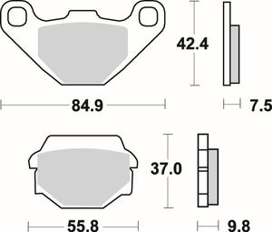 SBS 586 LS motocyklowe klocki hamulcowe komplet na 1 tarcz SBS motocyklowe klocki hamulcowe SUPER...