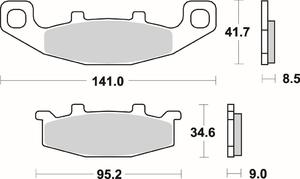 SBS 597 HF motocyklowe klocki hamulcowe komplet na 1 tarcz SBS motocyklowe klocki hamulcowe SUPER...