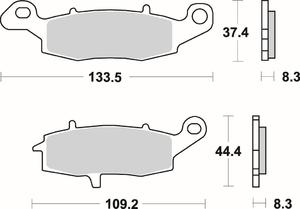 SBS 704 RS motocyklowe klocki hamulcowe komplet na 1 tarcz SBS motocyklowe klocki hamulcowe SUPER...