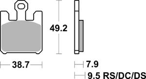 SBS 788 RS motocyklowe klocki hamulcowe komplet na 1 tarcz 4szt., SBS motocyklowe klocki hamulcowe...