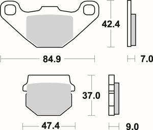 SBS 544 ATS motocyklowe klocki hamulcowe komplet na 1 tarcz SBS motocyklowe klocki hamulcowe SUPER...