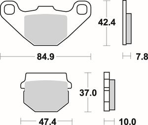 SBS 548 HF motocyklowe klocki hamulcowe komplet na 1 tarcz SBS motocyklowe klocki hamulcowe SUPER...