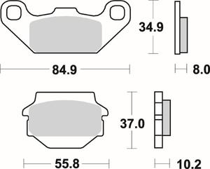 SBS 591 SI motocyklowe klocki hamulcowe komplet na 1 tarcz SBS motocyklowe klocki hamulcowe SUPER...