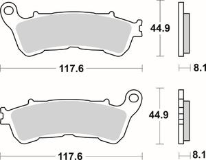 SBS 828 HF motocyklowe klocki hamulcowe komplet na 1 tarcz SBS motocyklowe klocki hamulcowe SUPER...