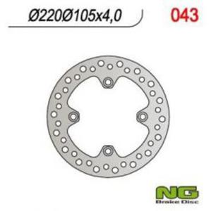 NG043 motocyklowa tarcza hamulcowa TY HONDA XL125V VARADERO 01-13, XR400 95-05, XR250 91-04, CBR125R 03-17, CRF230 07-12, SUZUKI LTZ400 03-15, LTA400 NG TARCZA HAMULCOWA TY HONDA XL 125V VARADERO '01-'13, XR 400 '95-05, XR 250 '91-04, CBR 125 R '03-'17, CRF 230 '07-12, SUZUKI LTZ 400 '03-'15, LTA400,LT-F 400 TY (220X105X4MM) (4X10,5MM) MOTORUS.PL - 2822428490