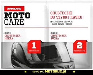 AUTOLAND Moto Care chusteczki do czyszczenia wizjera i skorupy kasku Autolan MOTO CARE Preparat do czyszczenia kaskw motocyklowych sklep motocyklowy MOTORUS.PL - 2822459393