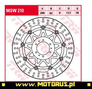 TRW MSW210 tarcza hamulcowa rednica 296mm PRZD HONDA VFR800A ABS 2006-13, XL1000VA Varadero ABS 2006-2013 TRW Lucas motocyklowe tarcze hamulcowe PROMOCYJNE CENY sklep MOTORUS.PL - 2822459689