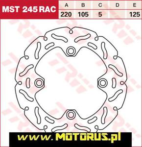 TRW MST245RAC tarcza hamulcowa rednica 220mm Honda CBR 125 04-07, CBR 125 08-, FES 125, FES 150 03-06, CBR 250R 11-, CRF 250L 13-, CBR 600F 01-07, CB TRW Lucas motocyklowe tarcze hamulcowe PROMOCYJNE CENY sklep MOTORUS.PL - 2822459816