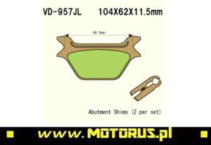 VESRAH VD957JL Sintered motocyklowe klocki hamulcowe - 2822470404