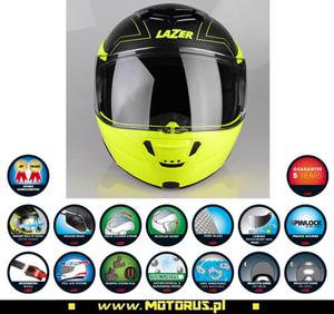 LAZER MONACO EVO Pure Carbon DROID XS wizjer LUMINO kask motocyklowy z unoszon szczk OSTATNIA...