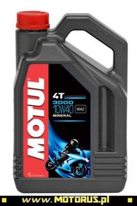 MOTUL 3000 4T 10W40 motocyklowy olej silnikowy MINERALNY 4L MOTUL chemia motocyklowa oleje motocyklowe SUPER CENY sklep motocyklowy MOTORUS.PL - 2840694326