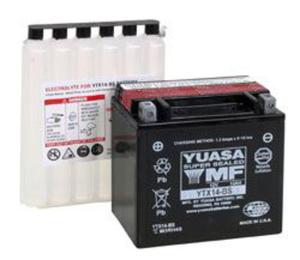 YUASA YTX14-BS 12V 12,6Ah 200A L+ bezobsugowy akumulator motocyklowy SUCHY z elektrolitem YUASA...