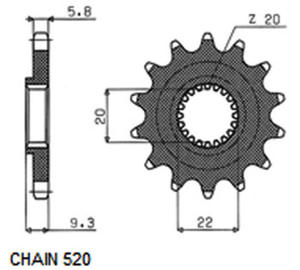 SUNSTAR SUNF3B0-14 zbów zbatka napdowa PRZÓD JTF1446SC,14 SUNSTAR motocyklowe...