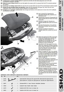 SHAD K0ER62ST stela kufra centralnego KAWASAKI ER6N/F 12-17 SHAD K0ER62ST stela kufra TY...