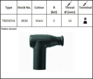 NGK TB05EMA fajka na wiec SILIKONOWA KTOWA (90) Z NAKRTK KOLOR CZARNY (8636) WODOODPORNA...