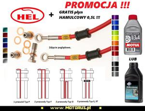 HEL Przewody HAMULCOWE w stalowym oplocie PRZÓD Typ P Aprilia Pegaso 650 Trail 2005-2009 HEL...