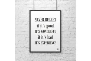 Plakat dekoracyjny 50x70 cm NEVER REGRET biay - 2859503861