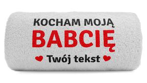 Rcznik na dzie Babci z haftem Kocham moj Babcie 140x70 - 2861206128