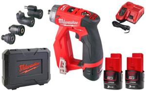 Wiertarko wkrtarka Milwaukee z 4 gowicami M12FDDXKIT-302X 34Nm 12V walizka 2x aku. 3,0Ah szybka adowarka - 2864977440