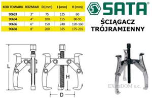 cigacz trjramienny 3" 60mm Sata 90633 - 2825960632