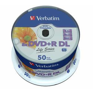 Pyta DVD+R DL Verbatim 8.5GB Cake 50szt. - do nadruku - 2871709039