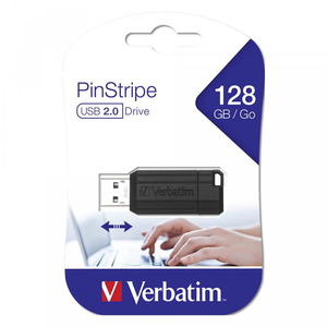 Verbatim USB pendrive USB 2.0/128GB 49071 USB A, z wysuwanym zczem czarny - 2877338765