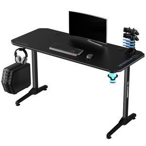 ULTRADESK Biurko dla gracza FRAG - BLACK V3, 140x60 cm, 76 cm, z podkadk pod mysz, uchwyt na suchawki i napj - 2877549239