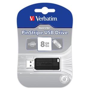 Verbatim USB pendrive USB 2.0/8GB 49062 USB A, z wysuwanym zczem czarny - 2839046215