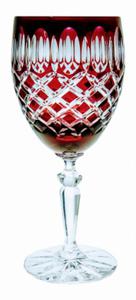Rubinowe krysztaowe kieliszki do wina 220ml Krata Oliwka 6 sztuk - 2859085355