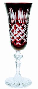 Rubinowe krysztaowe kieliszki do szampana 150ml Krata Oliwka 6 sztuk - 2859085371