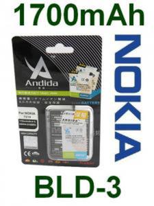 BATERIA NOKIA BLD-3 / BLD3/ Li-Ion / 1700mAh / 3.7V / Andida / zamiennik / NOKIA 2100 ; 3200 ; 3205 ; 3300 ; 6200 ; 6220 ; 6225 ; 6610 ; 6610i ; 7210 - 2826493134